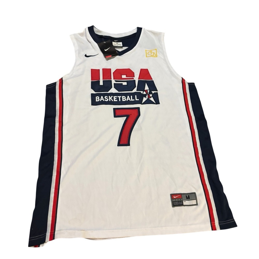 Nike Larry Bird Dream Team‎ Jersey White Mens Medium Vintage Deadstock
